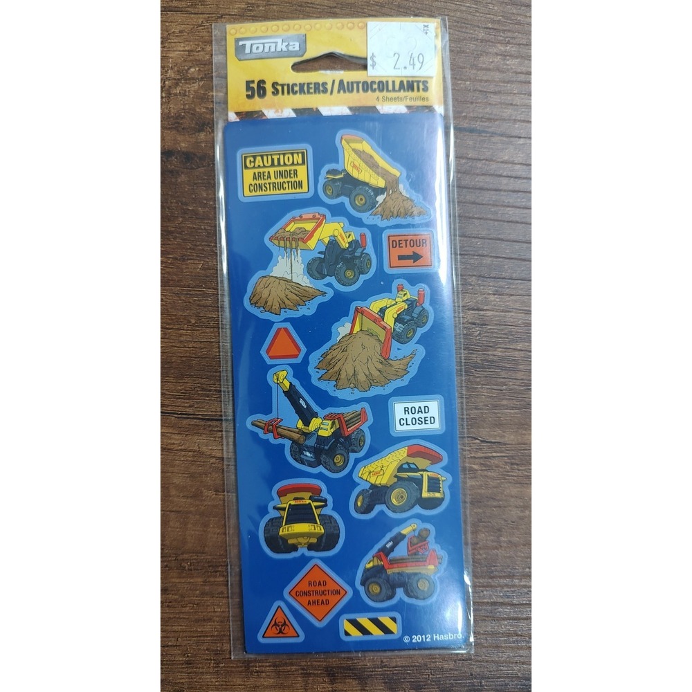 American Greeting Stickers Tonka 2012 Hasbro Trucks Signs Construction Sealed